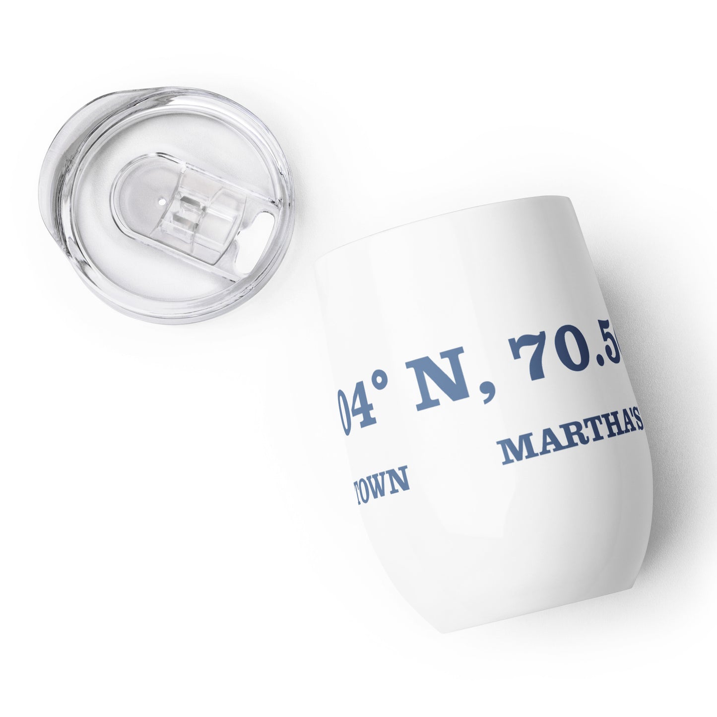 Edgartown Lat and Long Wine tumbler