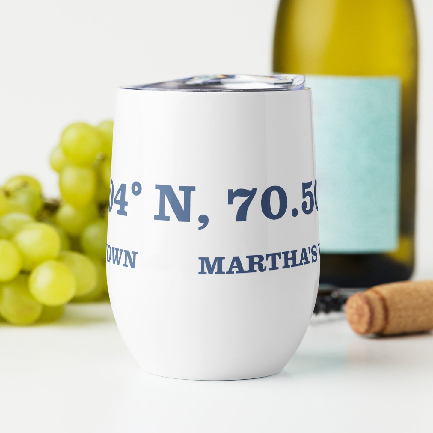 Edgartown Lat and Long Wine tumbler