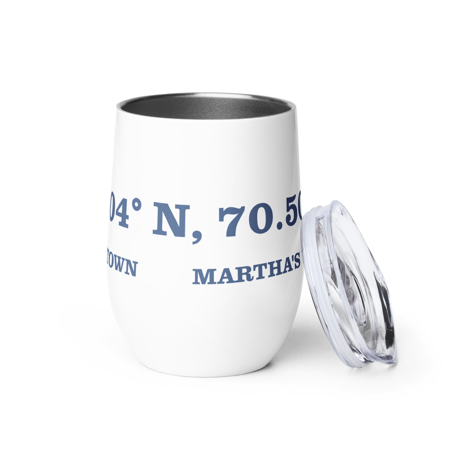 Edgartown Lat and Long Wine tumbler