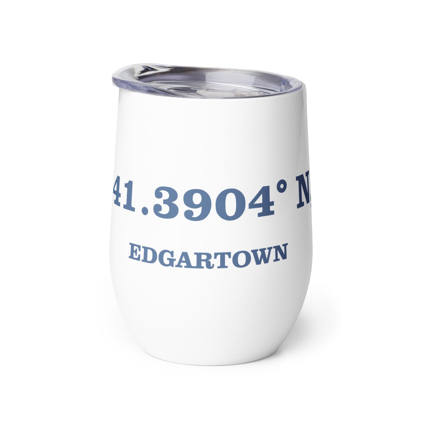 Edgartown Lat and Long Wine tumbler