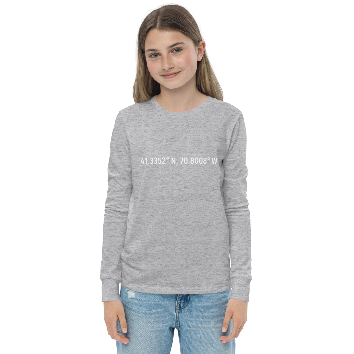 Aquinnah Youth long & lat long sleeve tee