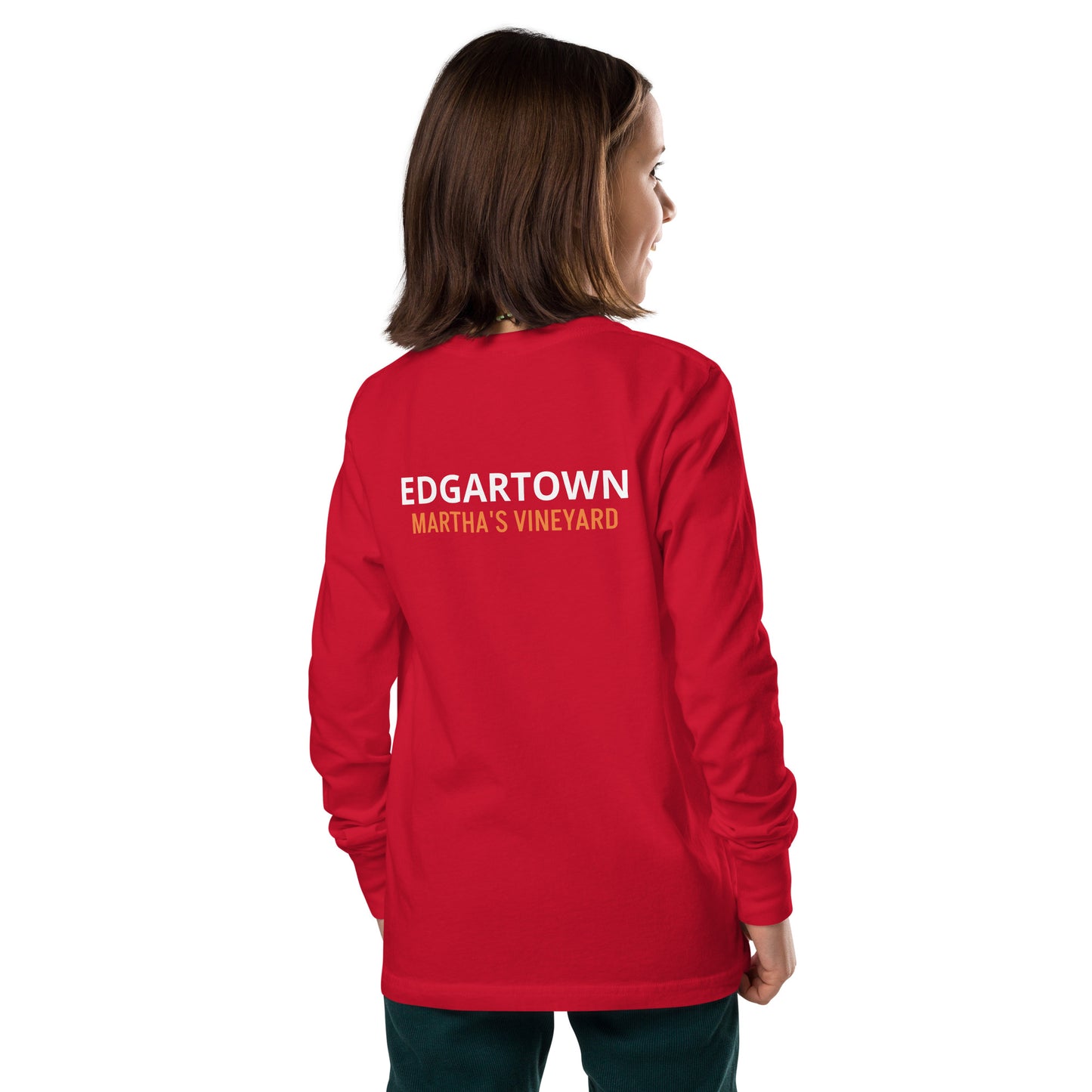 Edgartown Long and Lat Youth long sleeve tee