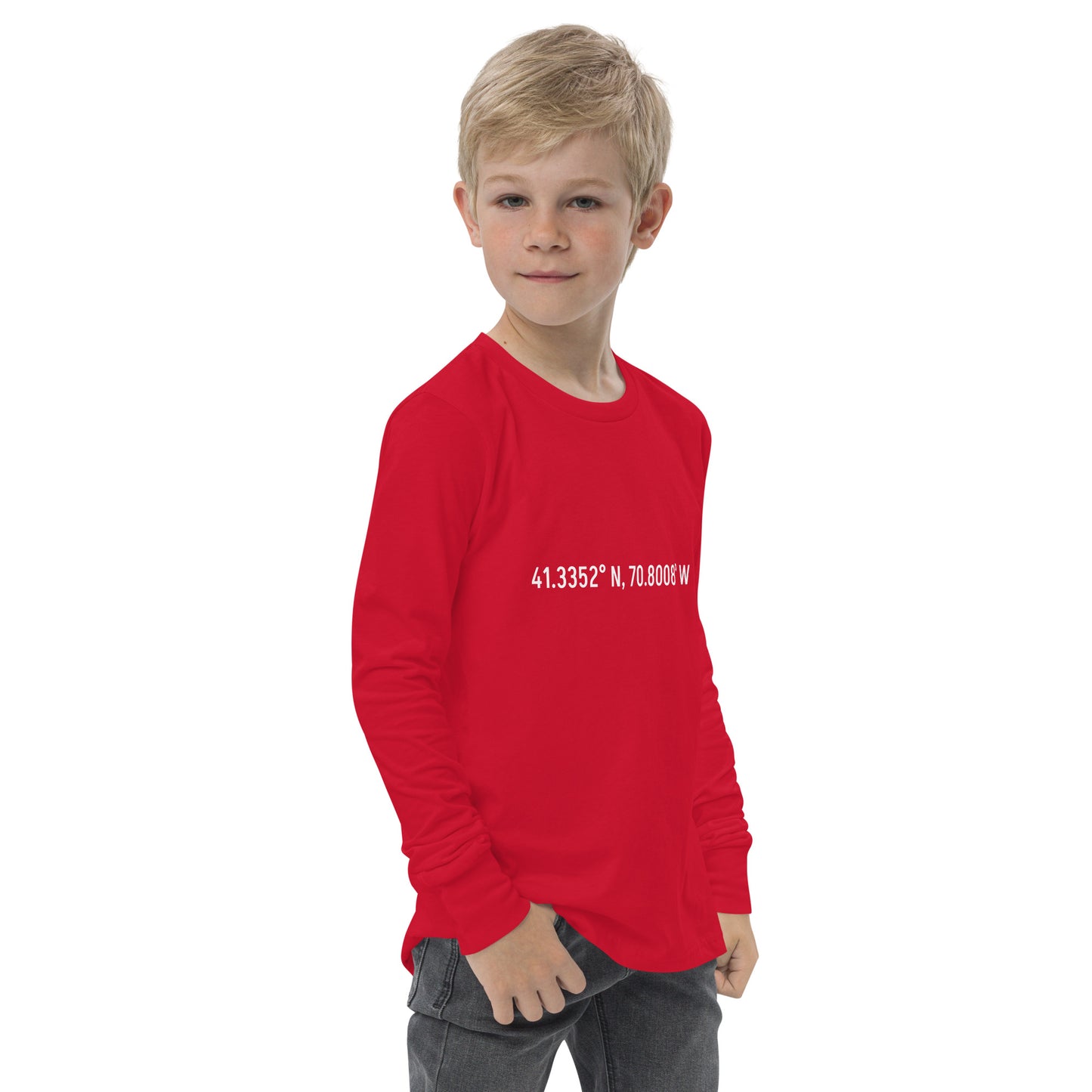 Aquinnah Youth long & lat long sleeve tee