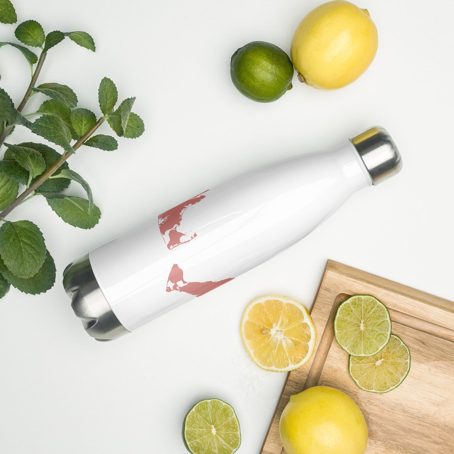 Pink Island Stainless Steel Water Bottle