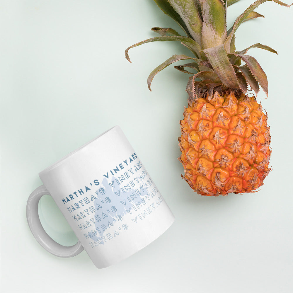 Martha's Vineyard white glossy mug