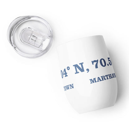 Edgartown Lat and Long Wine tumbler