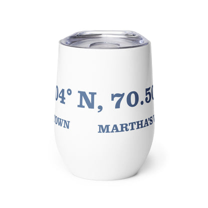 Edgartown Lat and Long Wine tumbler