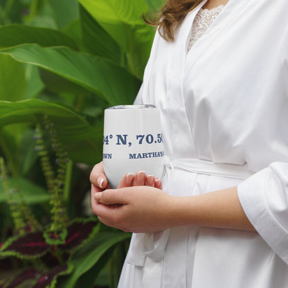 Edgartown Lat and Long Wine tumbler