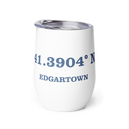 Edgartown Lat and Long Wine tumbler