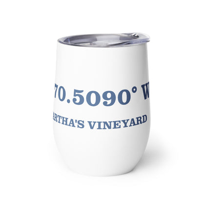 Edgartown Lat and Long Wine tumbler