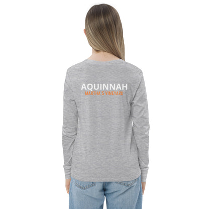 Aquinnah Youth long & lat long sleeve tee