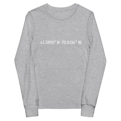 Edgartown Long and Lat Youth long sleeve tee