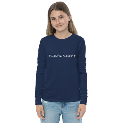 Aquinnah Youth long & lat long sleeve tee