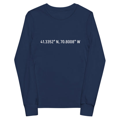 Aquinnah Youth long & lat long sleeve tee