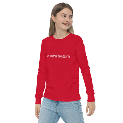 Aquinnah Youth long & lat long sleeve tee