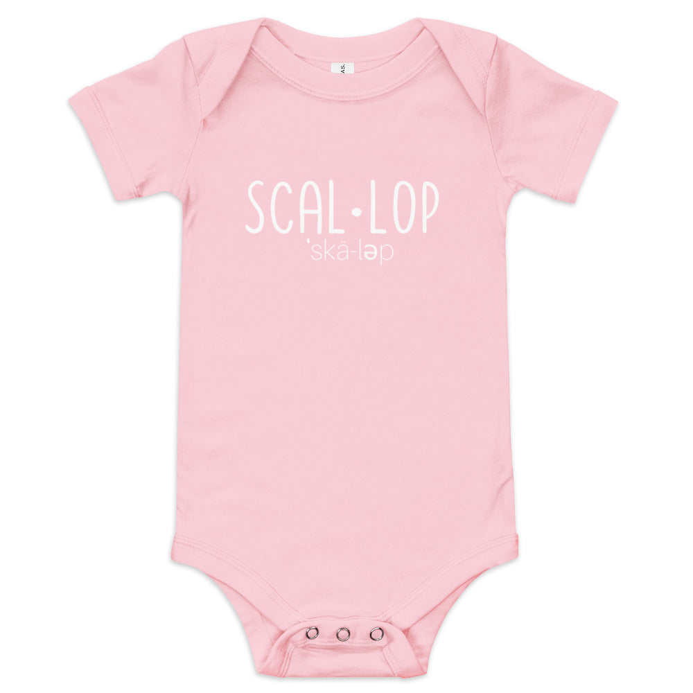 Scallop (White) Baby short sleeve one piece